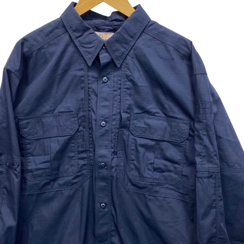 5.11 Tactical Shirt Mens XL Regular Dark Navy Blue Ripstop Long Sleeve 72175-724